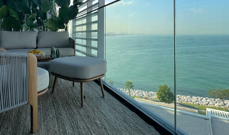 Moderne Luxuswohnung mit Meerblick und riesiger Terrasse in Bluewaters Residences 5
