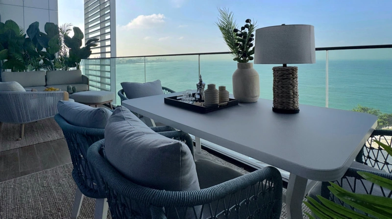 Moderne Luxuswohnung mit Meerblick und riesiger Terrasse in Bluewaters Residences 5