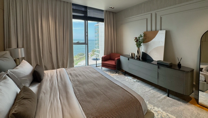 Moderne Luxuswohnung mit Meerblick und riesiger Terrasse in Bluewaters Residences 5