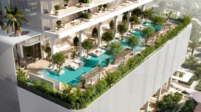 Luxuriöse 5-Zimmer-Duplex-Sky-Villa mit Dienstbotenzimmer und riesigem Balkon mit privatem Pool