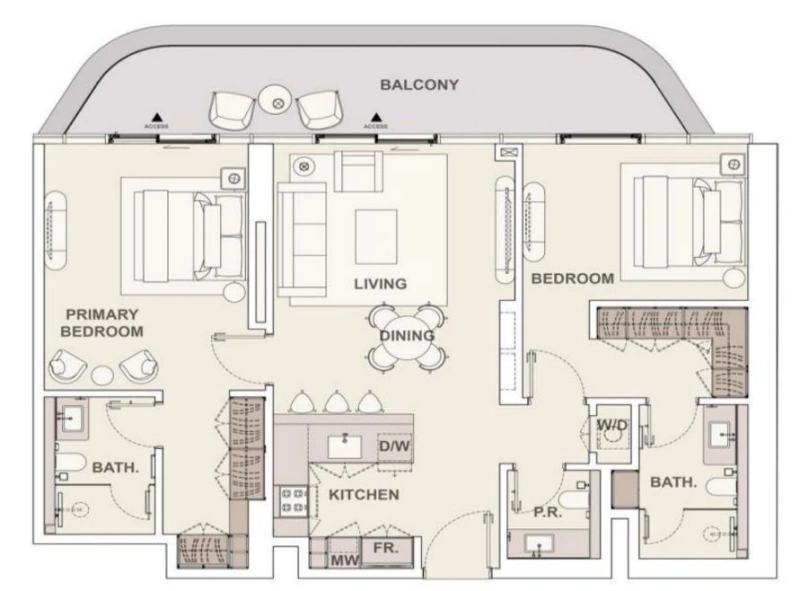 Exklusive 2-Zimmer Wohnung mit Meerblick am Al Hamra Golfclub!
