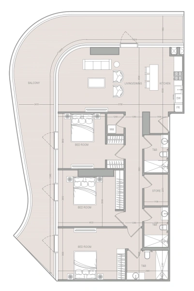 3-Bedroom Apartment in "A1LA RESIDENCE"
