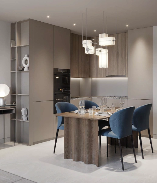 Appartement spacieux avec 1 chambre à coucher et chambre pour le personnel, y compris un grand balcon, salon