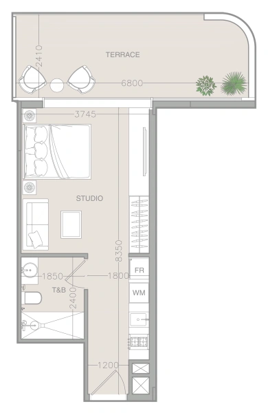 1-Bedroom Apartment in "ELAR1S AXIS"