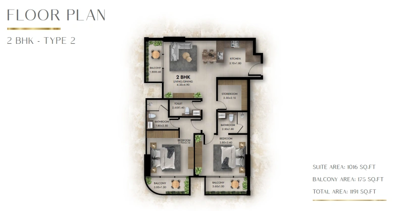 Modernes 2-Zimmer Apartment mit Abstellraum und tollen Annehmlichkeiten