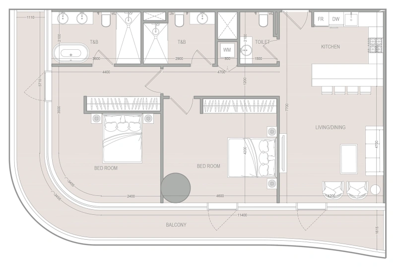 2-Bedroom Apartment in "A1LA RESIDENCE"