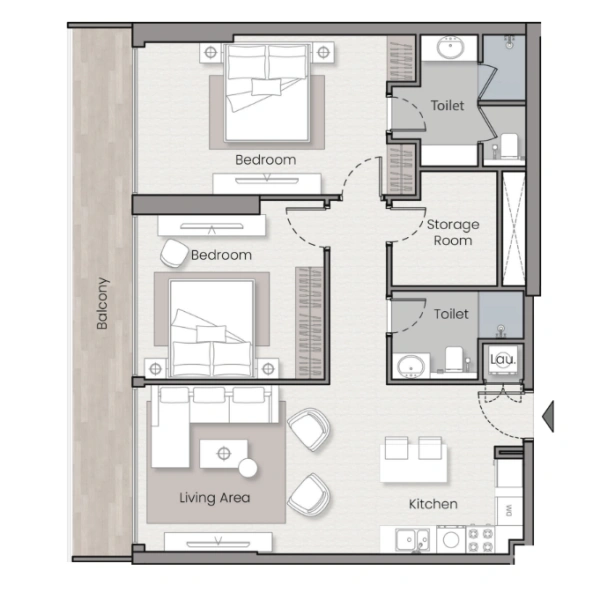 Geräumige 2-Zimmer Wohnung mit großem Grundriss in Top-Lage!