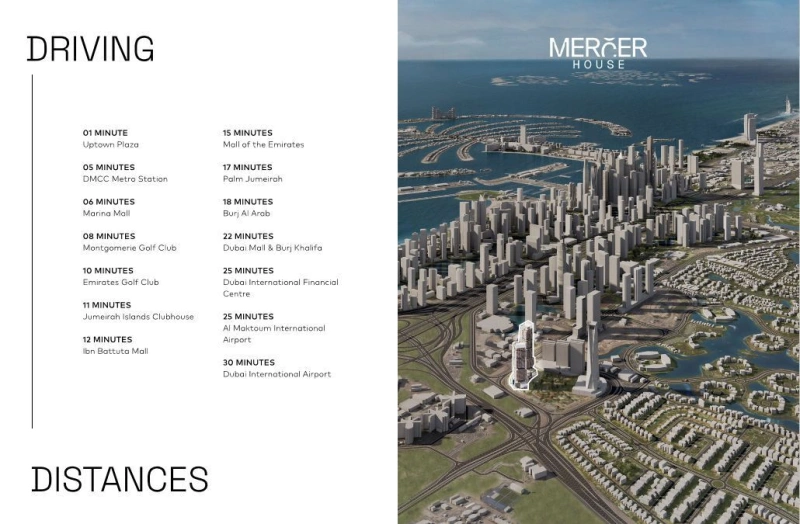 Geräumige 3-Zimmer-Wohnung mit atemberaubendem Panoramablick auf Uptown Dubai