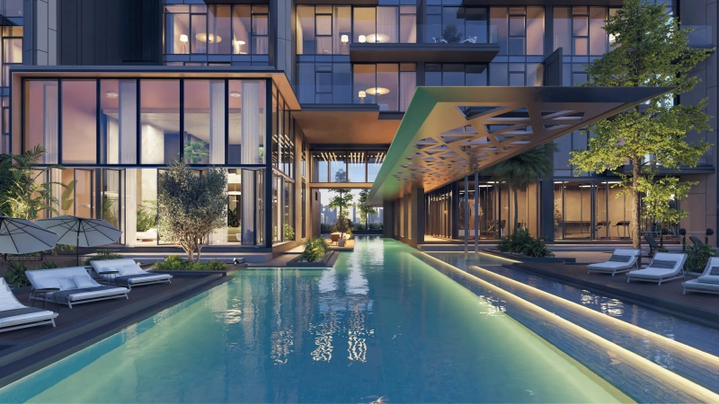 Moderne 1-Zimmer-Wohnung mit großflächigen Fenstern und separatem Wäsche Raum