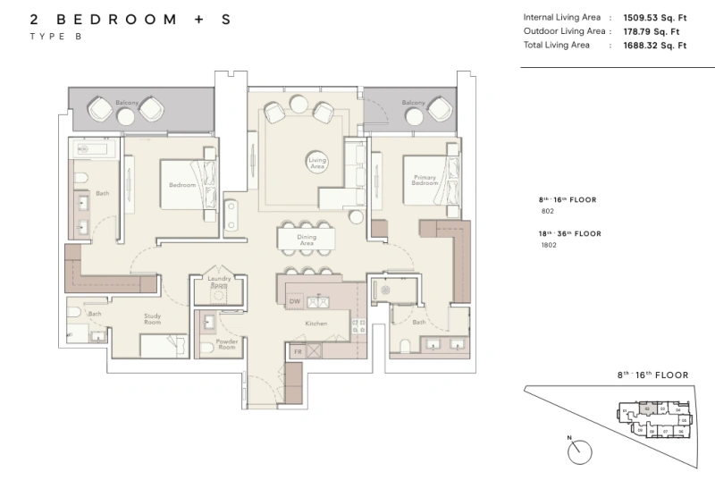 Exklusives Apartment mit 3 Schlafzimmern und Kanalblick im One River Point in Business Bay!