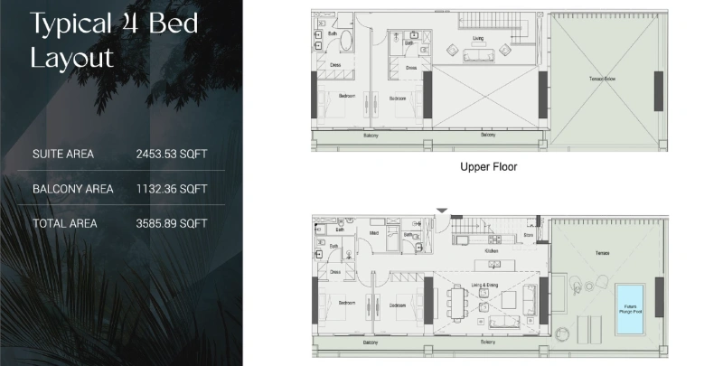 Luxuriöses 4-Schlafzimmer-Duplex mit privatem Pool in bester Lage!