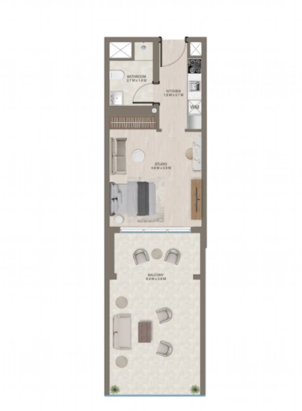 Modernes Studio-Apartment in sensationeller Community. Genieße die Annehmlichkeiten!