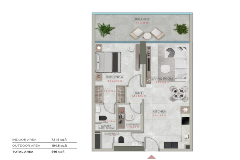 Stilvolle Ein-Zimmer-Wohnung mit modernem Design in bester Lage