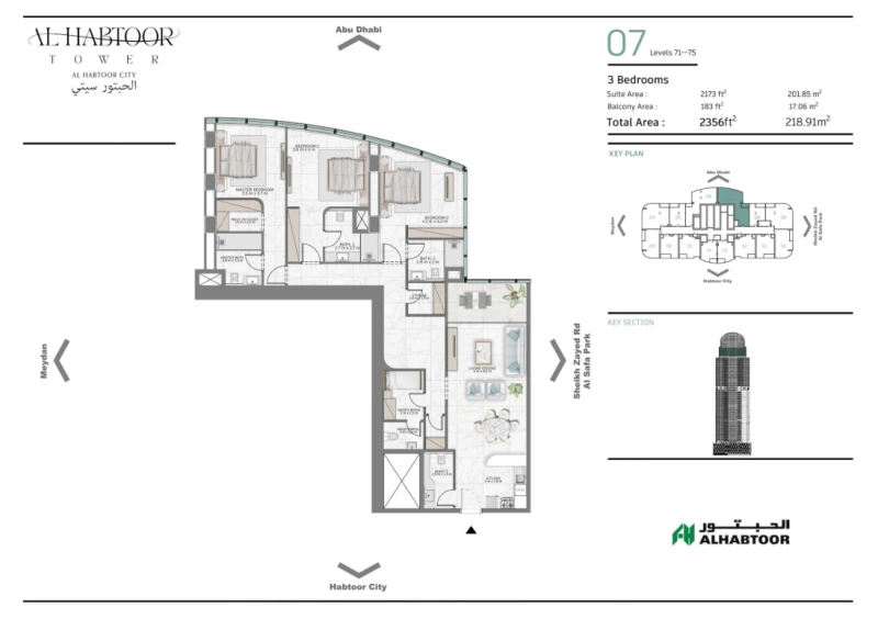 Luxus-Apartment mit 3 Schlafzimmern, Zimmer für das Personal, Spa und Sauna.