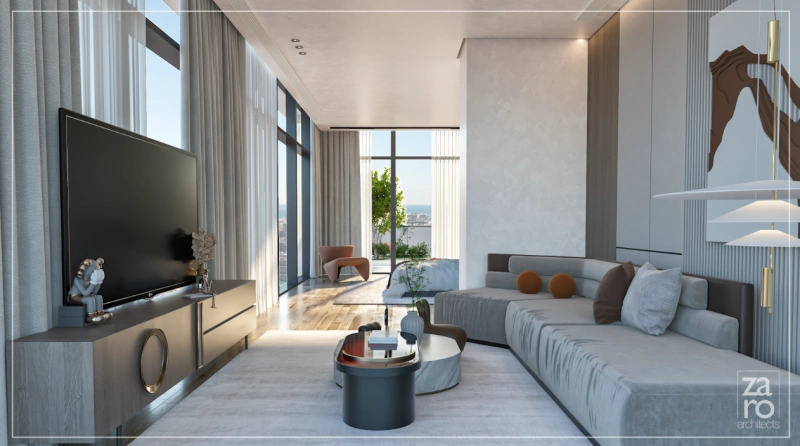 Luxus-Apartment mit 3 Schlafzimmern, Zimmer für das Personal, Spa und Sauna.