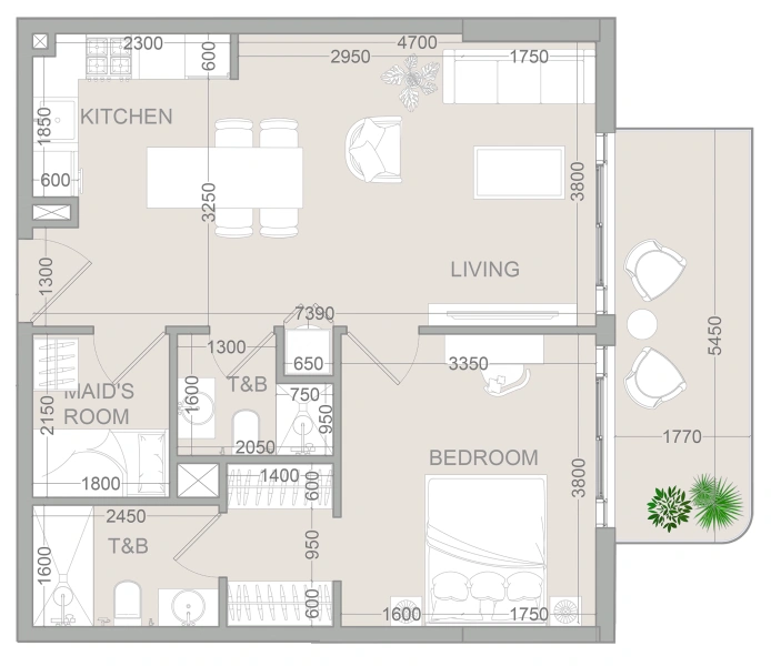 1.5-Bedroom Apartment in "TETR1S TOWER"