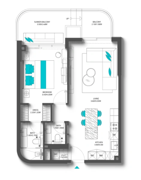 Gemütliches Apartment mit einem Schlafzimmer in Ferienanlage - Resort-Style-Living!