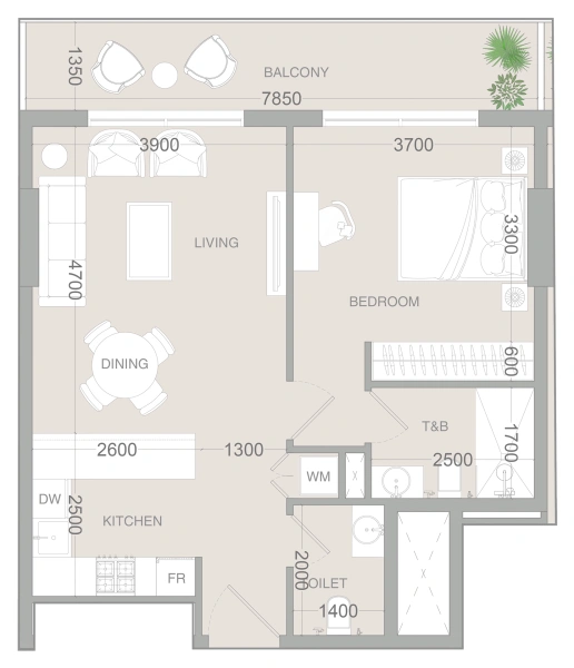 1-Bedroom Apartment in "VERDAN1A 3"