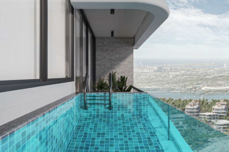 Stilvolles Studio mit Schwimmbad und modernem Design