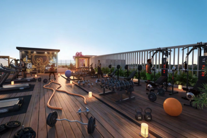 Stilvolles Studio mit Schwimmbad und modernem Design