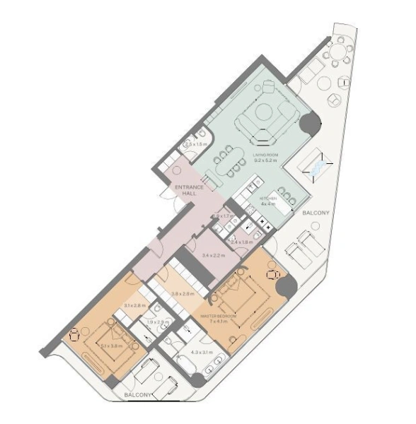 Luxuriöse 2-Zimmer-Wohnung mit Blick auf den Burj Khalifa am Dubai Water Canal