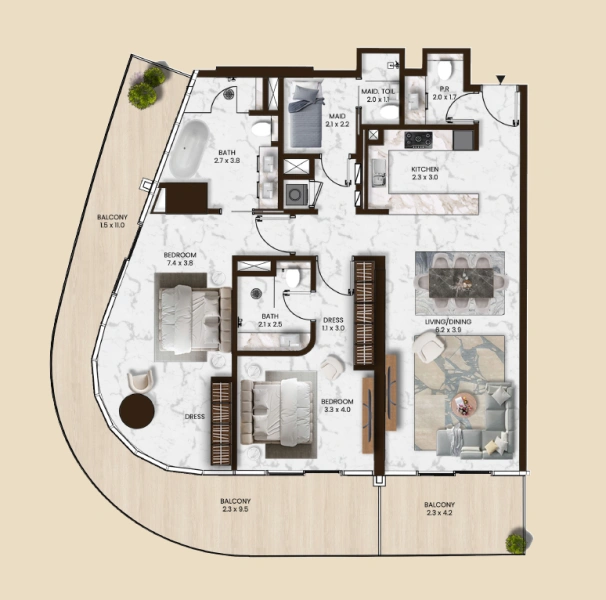 Gemütliche 2-Zimmer Wohnung mit atemberaubendem Panoramablick vom Balkon